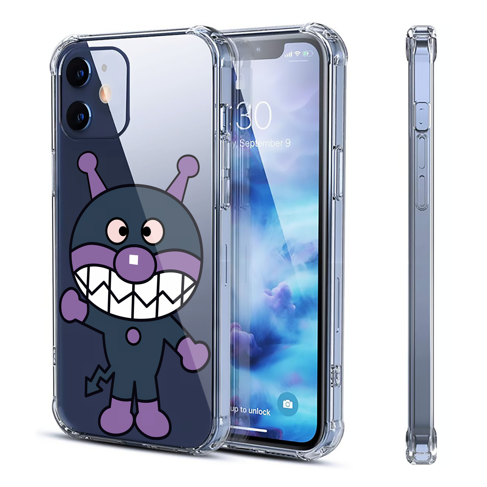 （画像用） アンパンマン Anpanman 【iPhone 12シリーズ対応】透明スマホケース（クリアソフトケース）